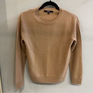 Quince | Small | tan Mongolian cashmere crew neck cashmere sweater